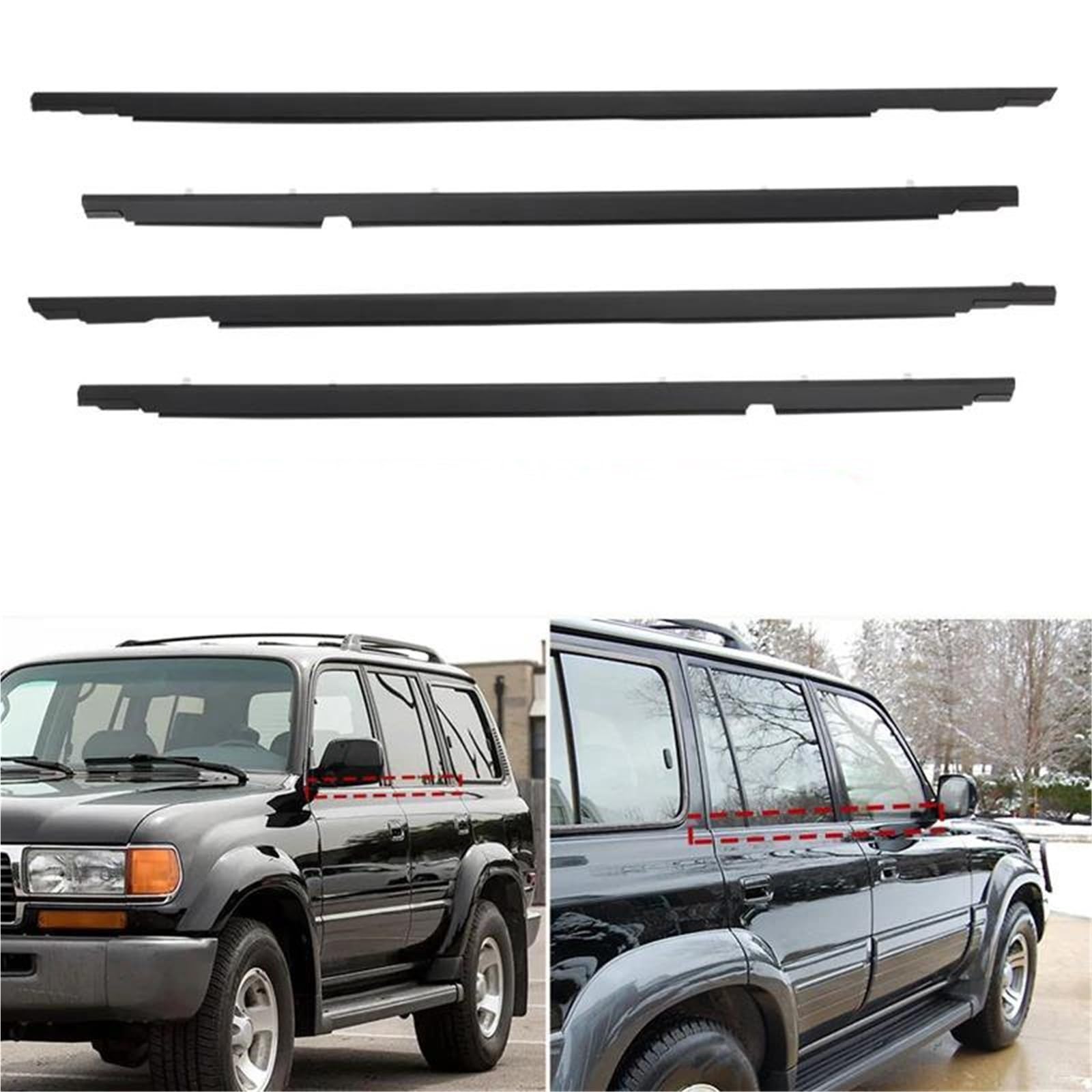 Teile für Fensterleisten Auto Tür Fenster Glas Dichtungsstreifen Zubehör Für Lexus LX450 1996 1997 1998 Türen Außerhalb Trim Dichtung Gürtel von PIWINE