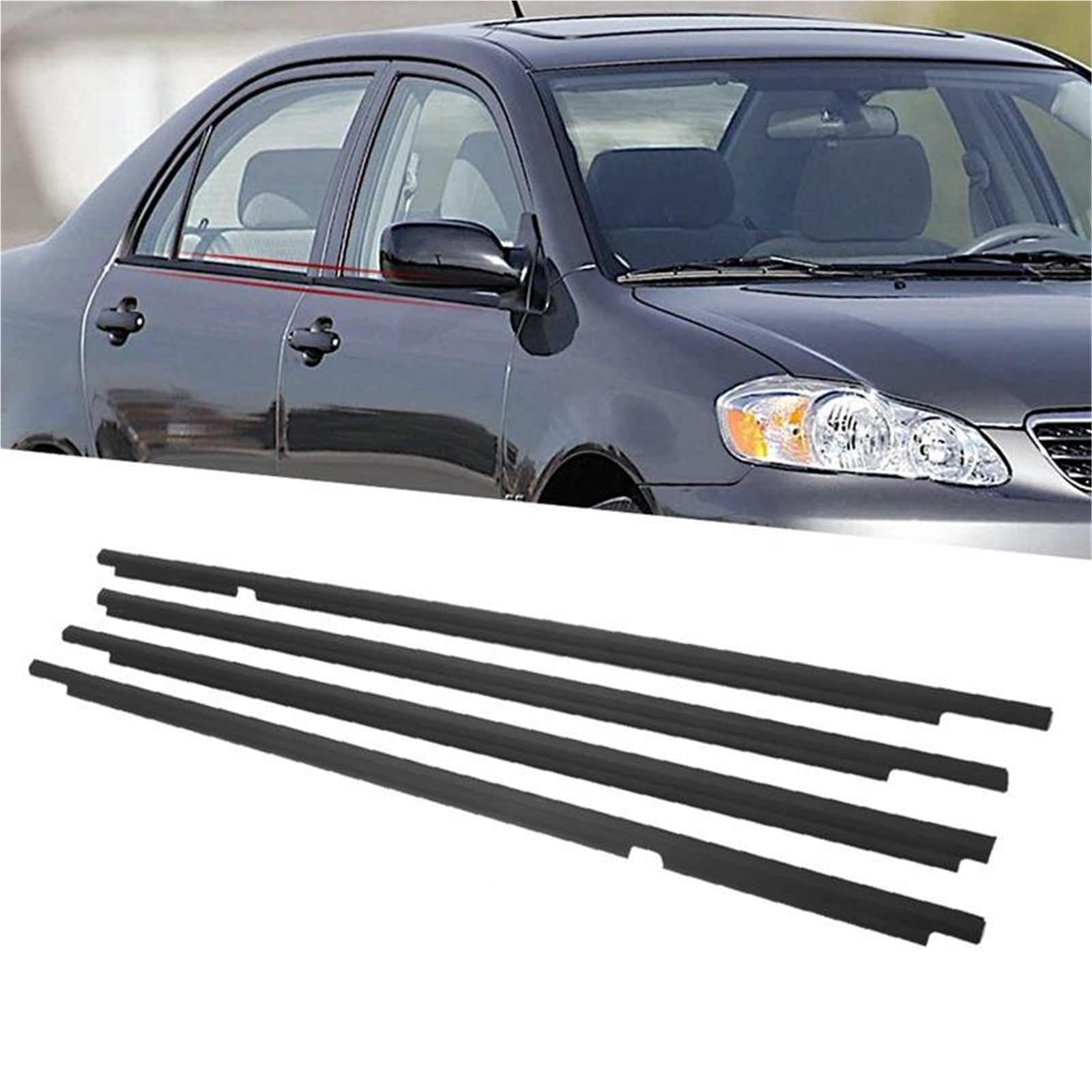 Teile für Fensterleisten Auto Windows Out Gummi Dichtung Schutz Fenster Moulding Trim Dichtung Gürtel Für Toyota Für Corolla 2003-2008 von PIWINE