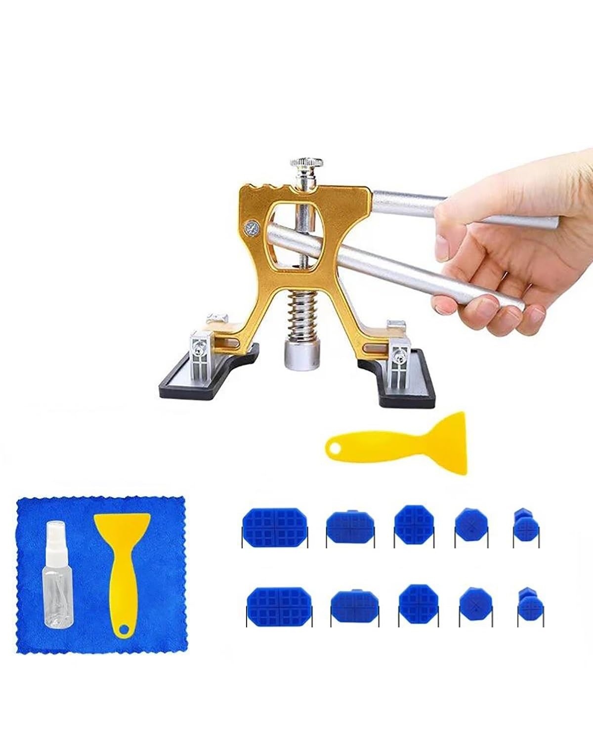 Ausbeulwerkzeug Ausbeulwerkzeug Einstellbare Auto Dent Puller Saugnapf Paintless Reparatur Tools Kit Auto Dent Removal Tool Kits Dellen Reparaturset Auto Dellen Rausziehen(Puller with 10 Tabs) von PJJUHS