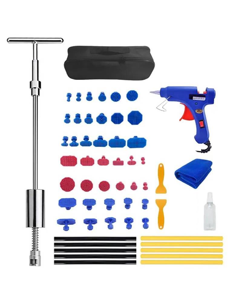 Ausbeulwerkzeug Auto-Dellen-Reparatur-Werkzeug-Set Dellenzieher Kleine Dellen Ohne Lackierung Karosserie 42 cm Dellen Rausziehen(58pcs-B-Kit) von PJJUHS