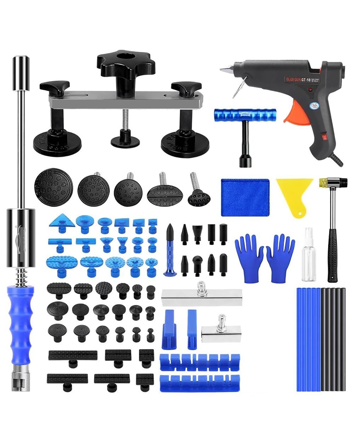 Ausbeulwerkzeug Auto-Lackier-Dellenentfernungs-Werkzeugsatz Reparatursatz Dellen Rausziehen(Kit 2) von PJJUHS