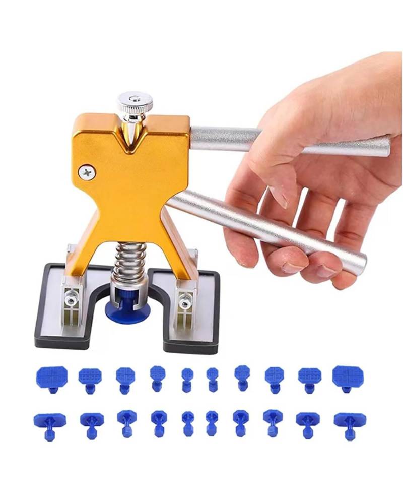 Ausbeulwerkzeug Dellen Reparaturset Auto Puller Tabs Entfernung Auto Karosserie Ausbeulen Ohne Reparatur Werkzeuge Dent Repair Kit Dellen Reparaturset Auto Dellen Rausziehen(Puller with 20 Tabs) von PJJUHS