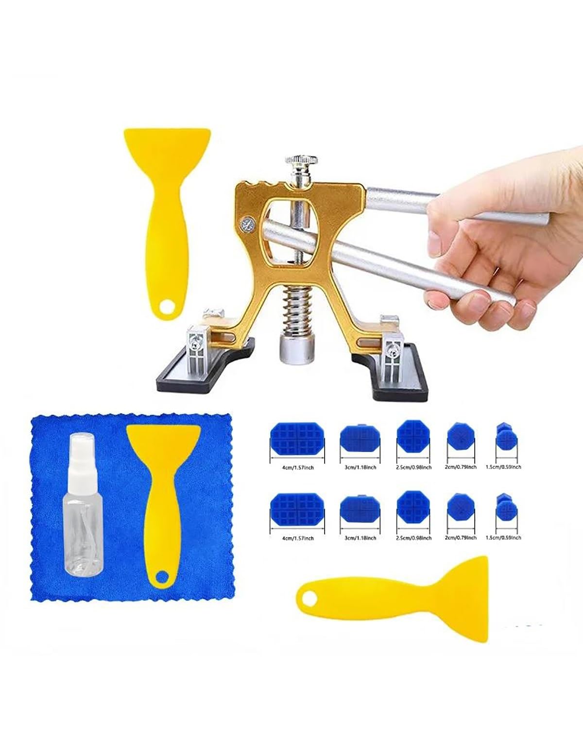 Ausbeulwerkzeug Einstellbare Auto Dent Puller Dent Lifter Saugnapf Auto Karosserie Auto Dent Removal Tool Kits Dellen Rausziehen(Puller with 10 Tabs) von PJJUHS