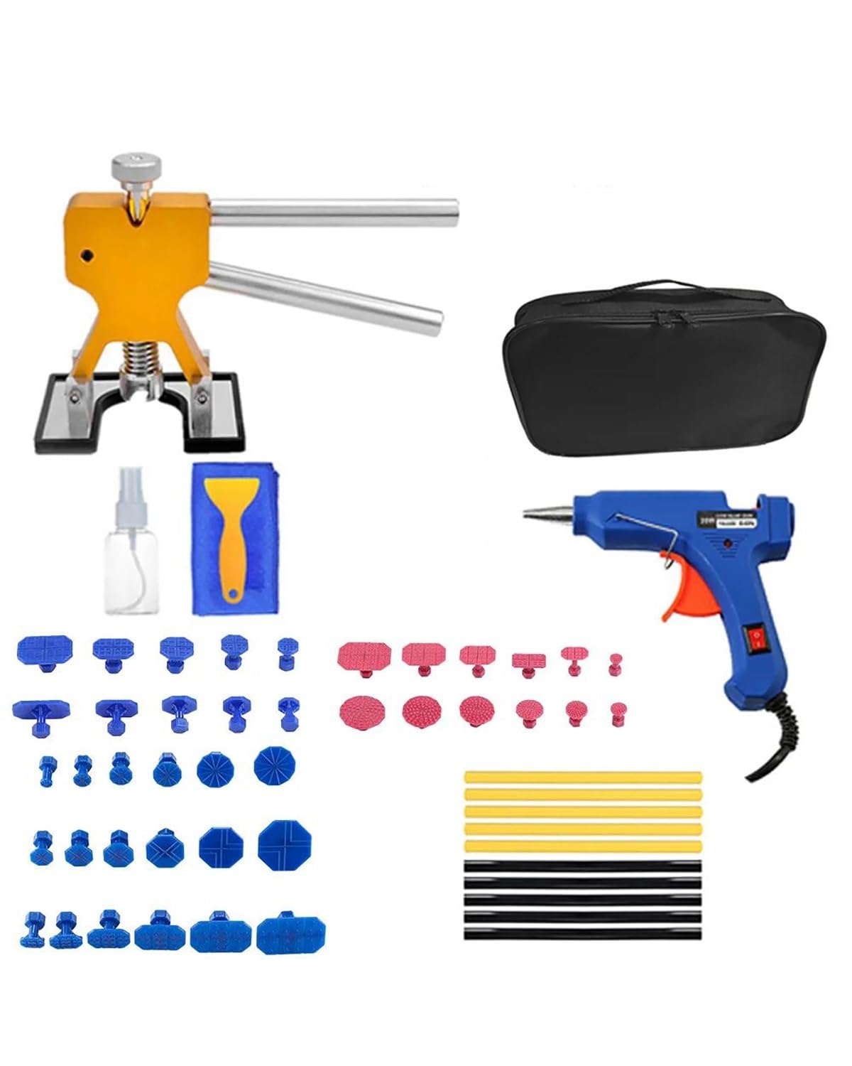 Ausbeulwerkzeug Lackloses Dellenentfernungsset Für Autokarosserien 138 Dellenentfernungen Paintless Dellenentfernungsset Dellen Rausziehen(Kit 4-58Pcs) von PJJUHS