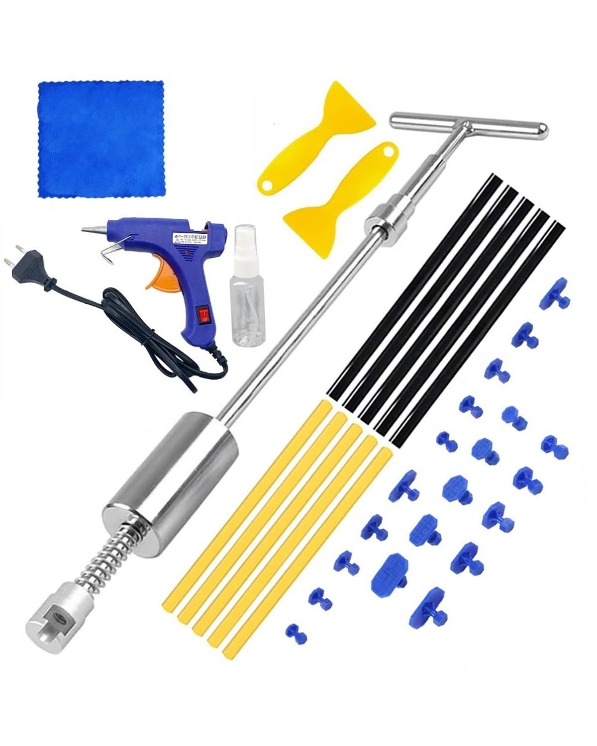 Ausbeulwerkzeug Paintless Dent Removal Tools Kit Flasche Auto Schiebe Hammer Werkzeug Damm Hammer Saugnapf Für Körper Dellen Rausziehen(37Pcs) von PJJUHS