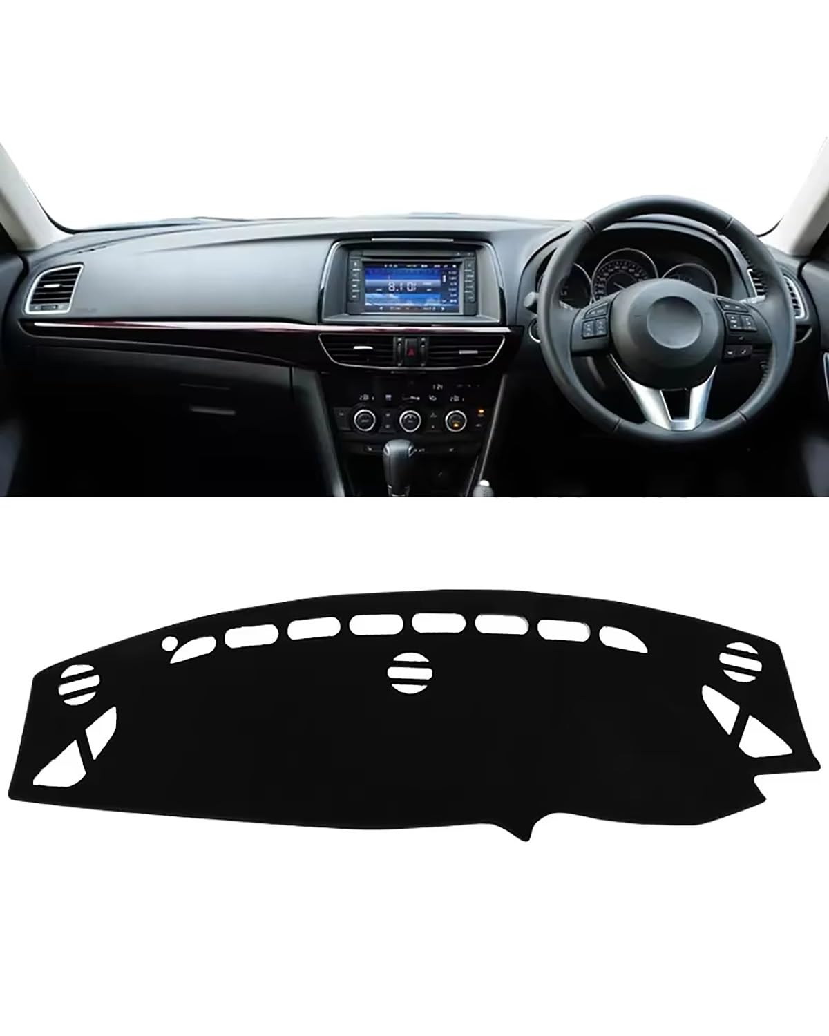 Auto Armaturenbrett Abdeckung Für 6 Atenza GJ 2013 2014 2015 Auto Dashboard Abdeckung Matte Non-Slip Pad Instrument Panel Teppiche DashMat Zubehör Dashboard Abdeckung(RHD Black Side) von PJJUHS