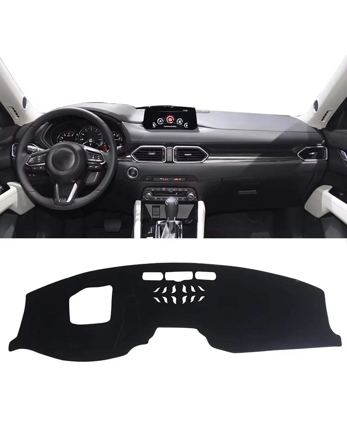 Auto Armaturenbrett Abdeckung Für CX-5 Für CX5 CX 5 KF 2017 2018 2019 2020 2021 2022 2023 Vermeiden Anti-Slip Pad Fall Zubehör Auto Dashboard Abdeckung Matte Dashboard Abdeckung(A LHD with HUD Black) von PJJUHS