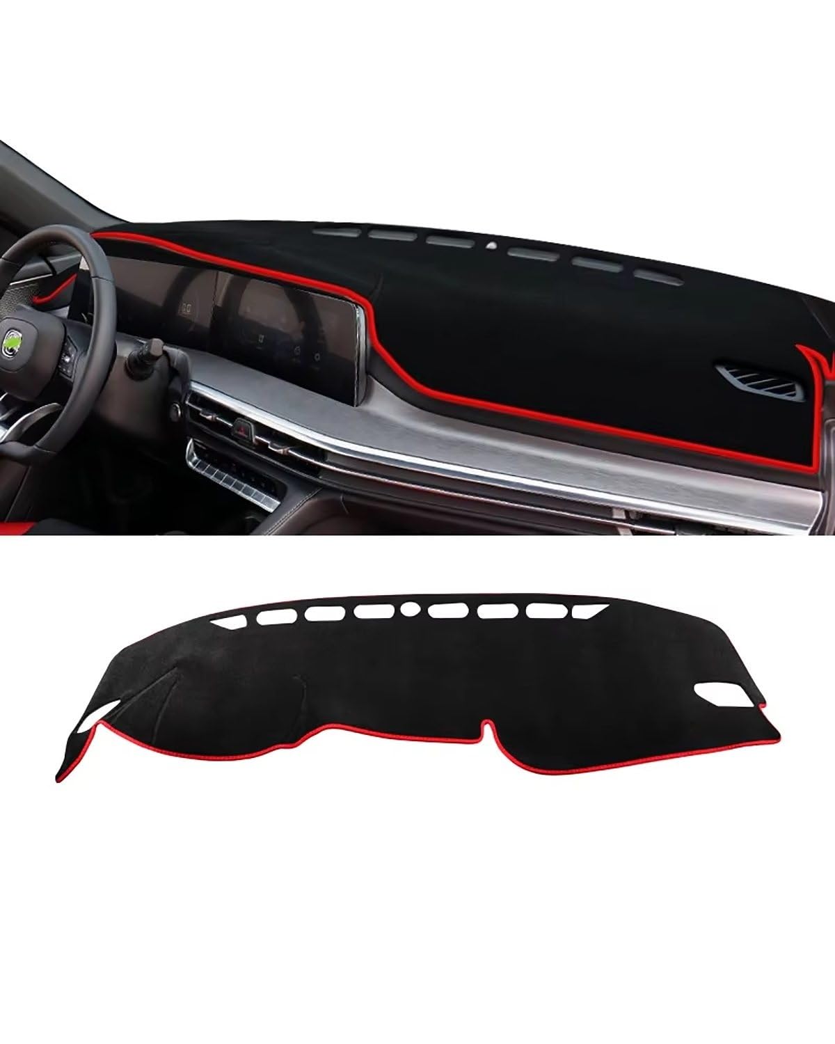 Auto Armaturenbrett Abdeckung Für Changan Für CS35 Plus 2021 2022 2023 Auto Dashboard Abdeckung Vermeiden Pad Sonnenschutz Teppiche Nicht-Slip Fall Matte Zubehör Dashboard Abdeckung(A Red Side) von PJJUHS