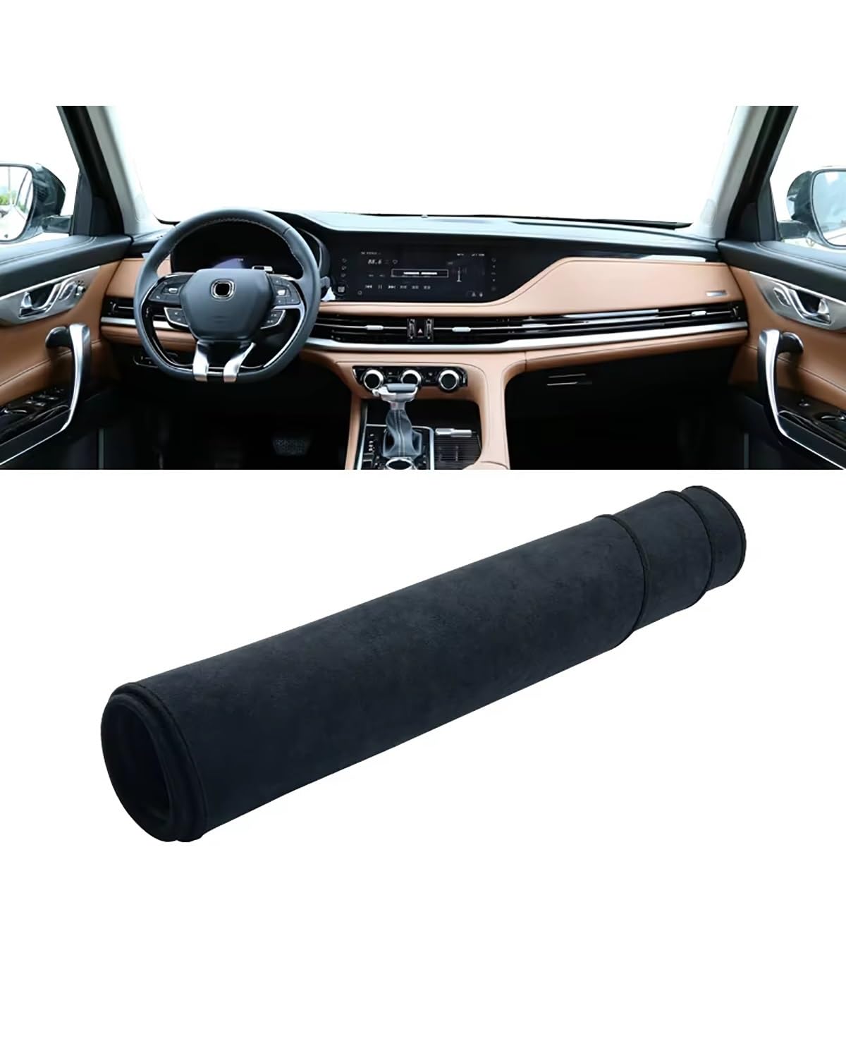 Auto Armaturenbrett Abdeckung Für Changan Für CS95 2019 2020 2021 2022 2023 Instrument Schreibtisch Sonnenschutz Matte Non-Slip Pad Zubehör Auto Armaturenbrett Abdeckung Dashboard Abdeckung(B Black) von PJJUHS