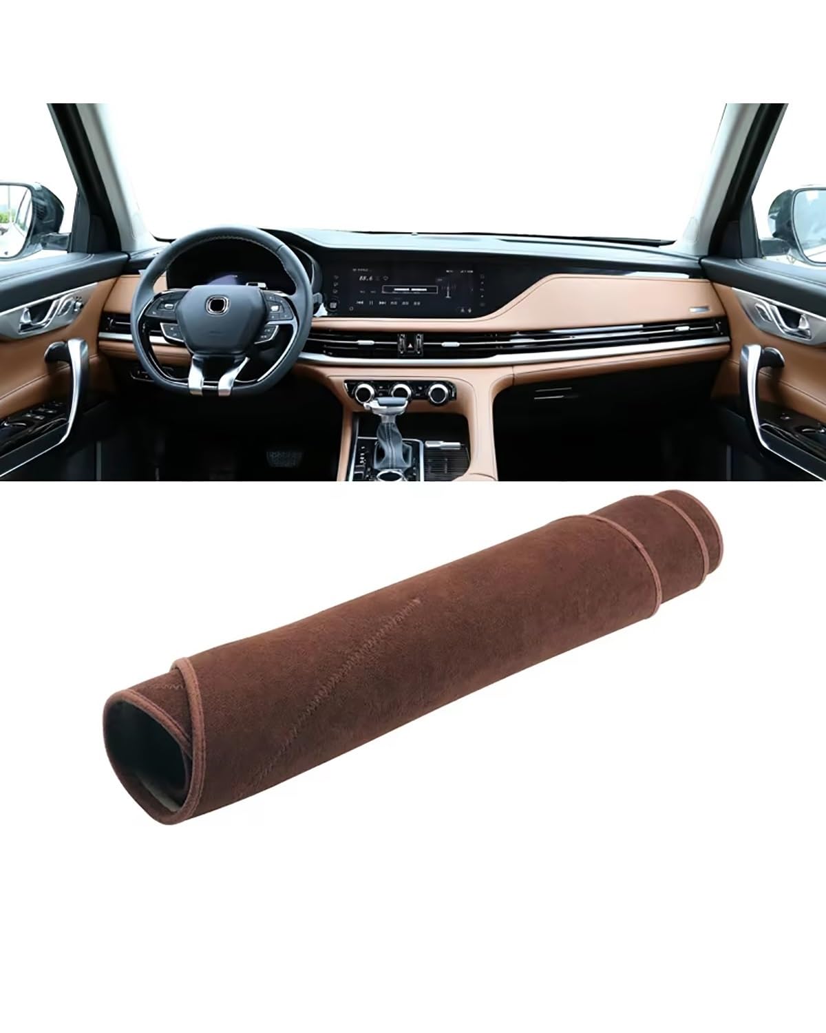 Auto Armaturenbrett Abdeckung Für Changan Für CS95 2019 2020 2021 2022 2023 Instrument Schreibtisch Sonnenschutz Matte Non-Slip Pad Zubehör Auto Armaturenbrett Abdeckung Dashboard Abdeckung(B Brown) von PJJUHS