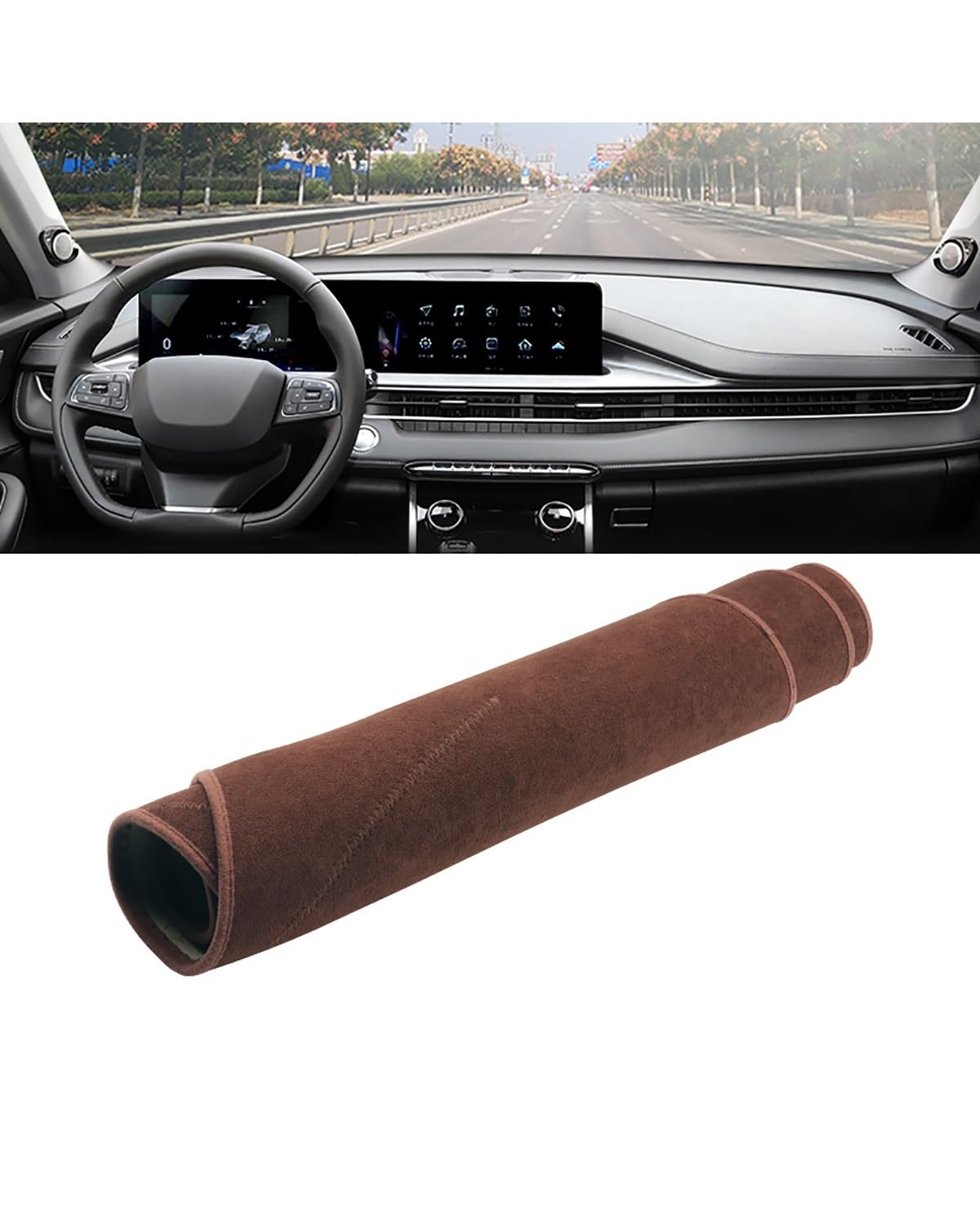 Auto Armaturenbrett Abdeckung Für Chery Für Tiggo 7 Pro Max 2021 2022 2023 Tiggo7 Pro Auto Dashboard Abdeckung Dash Matte Sonnenschutz Nicht-Slip Pad Zubehör Dashboard Abdeckung(B Brown) von PJJUHS