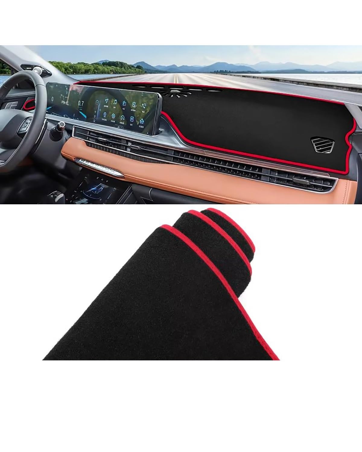 Auto Armaturenbrett Abdeckung Für Chery Für Tiggo 8 Pro Max Für Hybrid 2021 2022 2023 Instrument Schreibtisch Abdeckung Matte Non-Slip Pad Auto Zubehör Dashboard Vermeiden Pad Dashboard Abdeckung(A Re von PJJUHS