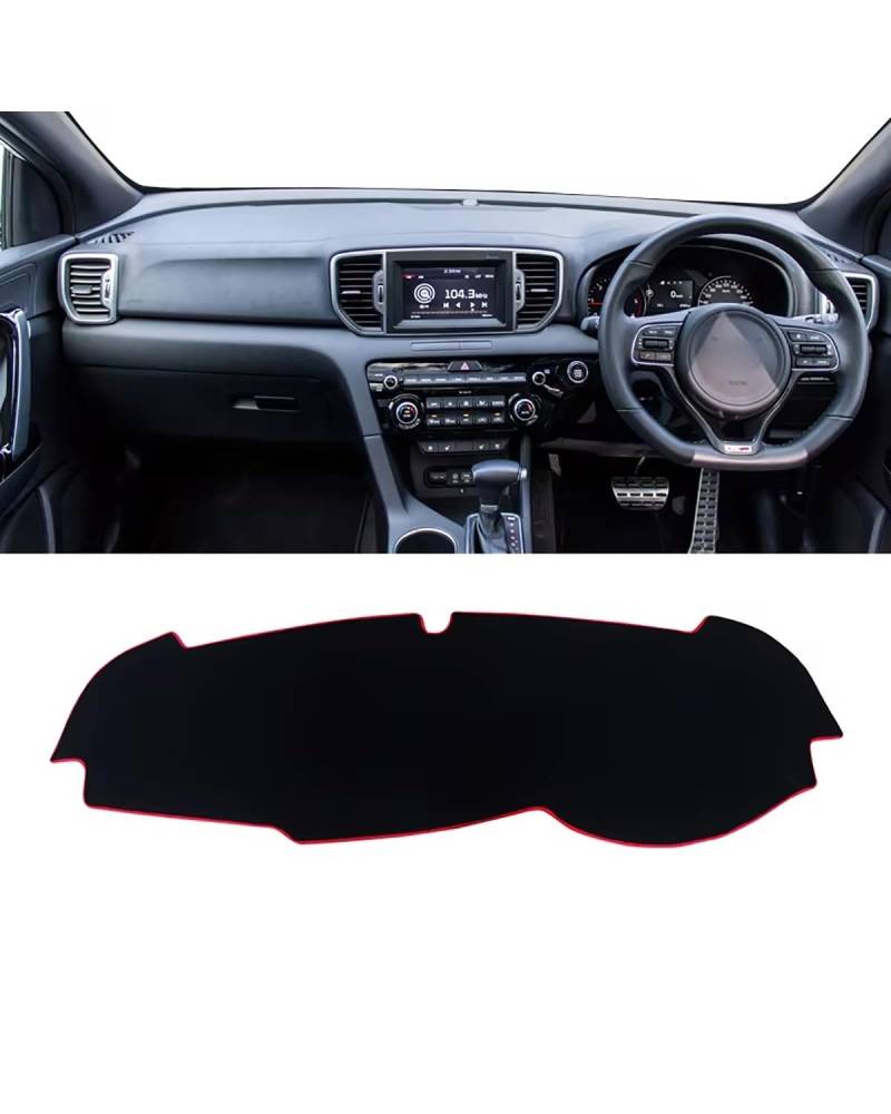 Auto Armaturenbrett Abdeckung Für Kia Für Sportage 4 2016 2017 2018 2019 2020 2021 Auto Dashboard Abdeckung Vermeiden Pad Instrument Plattform Abdeckung Matte Teppich Zubehör Dashboard Abdeckung(A Red von PJJUHS