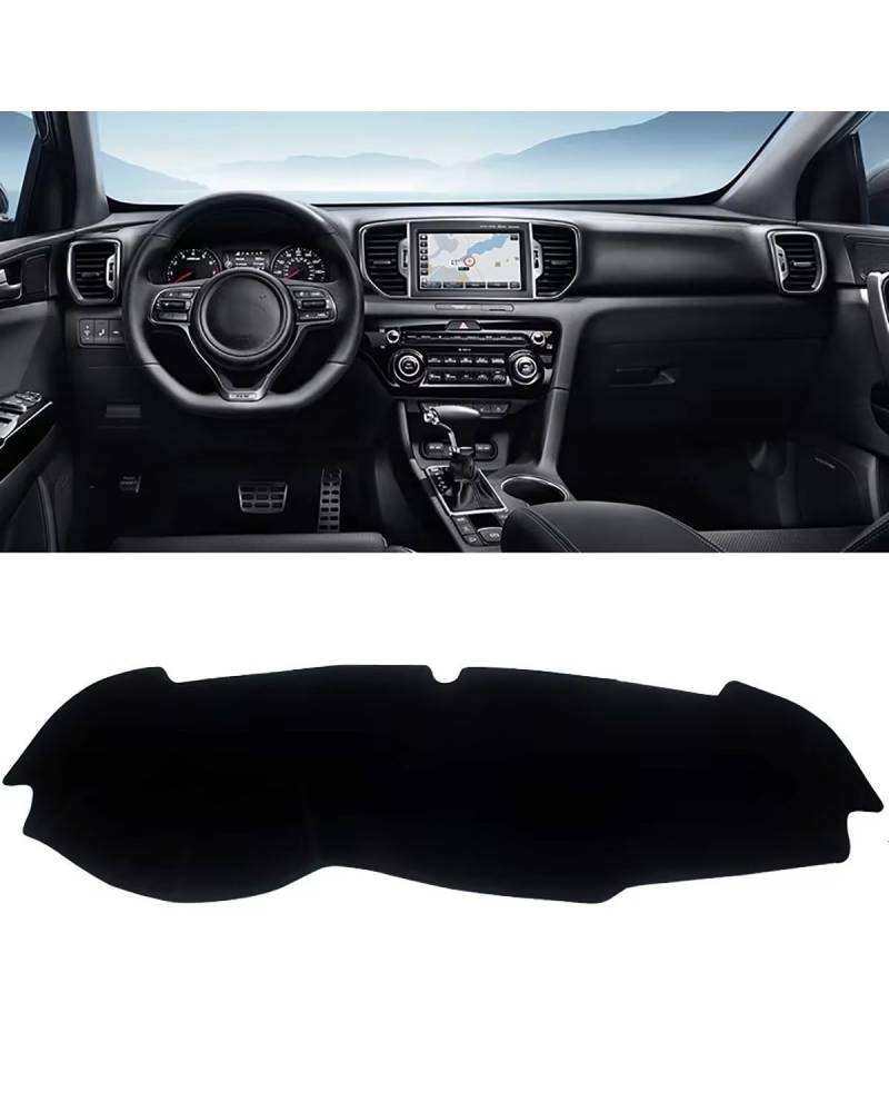 Auto Armaturenbrett Abdeckung Für Kia Für Sportage 4 QL 2016 2017 2018 2019 2020 2021 Auto Dashboard Vermeiden Pad Instrument Plattform Abdeckung Teppiche Zubehör Dashboard Abdeckung(LHD Black Side) von PJJUHS