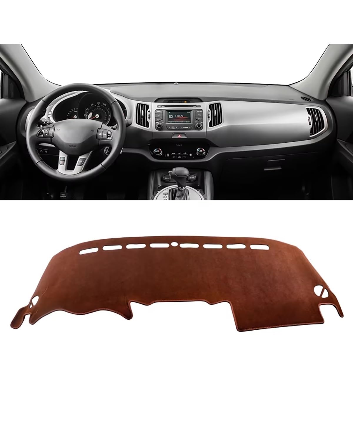 Auto Armaturenbrett Abdeckung Für Kia Für Sportage R 3rd 2011 2012 2013 2014 2015 LHD Auto Dashboard Abdeckung Matten Vermeiden Pads Fall Teppiche Zubehör Dashboard Abdeckung(B Brown) von PJJUHS