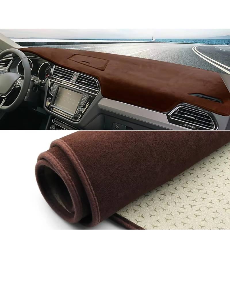 Auto Armaturenbrett Abdeckung Für MK2 2016 2017 2018 2019 2020 2021 2022 2023 Auto Dashboard Abdeckung Sonnenschutz Vermeiden Matte Pad Teppiche Dashboard Abdeckung(B LHD Brown) von PJJUHS