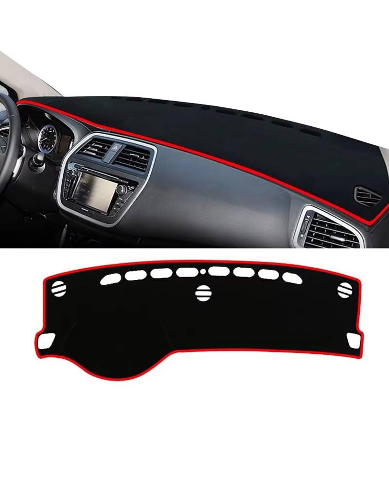 Auto Armaturenbrett Abdeckung Für Suzuki Für SX4 Für S-Kreuz 2013 2014 2015 2016 2017 2018 2019 2020 Auto Dashboard Abdeckung Vermeiden Matte Nicht-Slip Pads Zubehör Dashboard Abdeckung(A Red Side) von PJJUHS