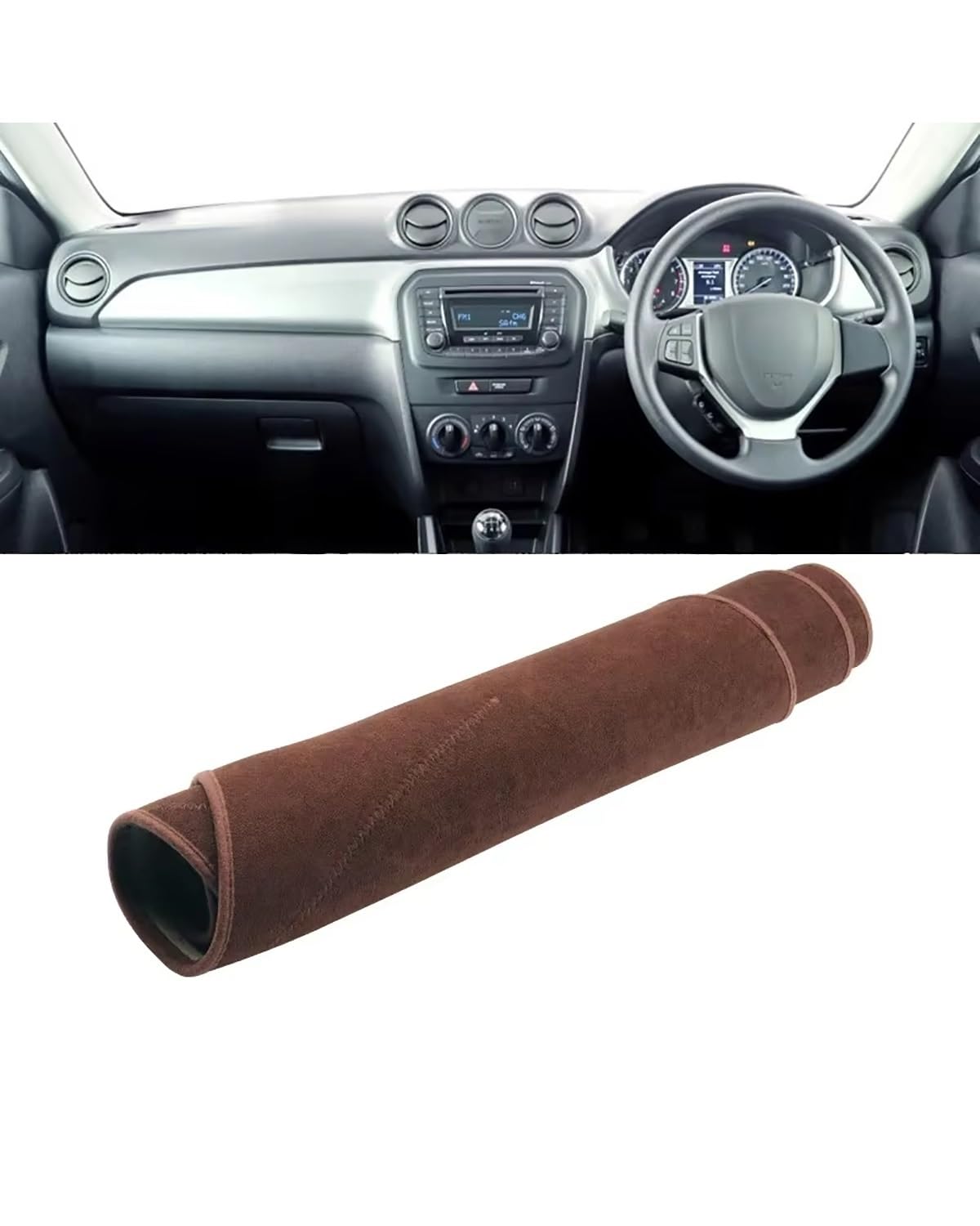 Auto Armaturenbrett Abdeckung Für Suzuki Für Vitara LY 2015 2016 2017 2018 2019 2020 2021 2022 Auto Dashboard Abdeckung Vermeiden Pad Sonnenschutz Matte Teppich Dashboard Abdeckung(B Brown RHD) von PJJUHS