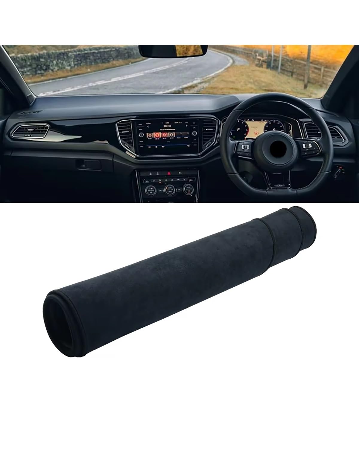 Auto Armaturenbrett Abdeckung Für T-ROC Für TROC 2018 2019 2020 2021 2022 2023 Auto Dashboard Abdeckung Matte Instrument Teppich Non-Slip Pad Zubehör Dashboard Abdeckung(B Black RHD) von PJJUHS