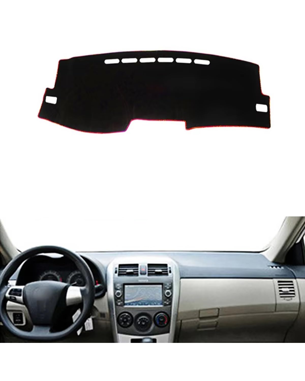 Auto Armaturenbrett Abdeckung Für Toyota Für Corolla 2006-2013 Auto Styling Zubehör Auto Dashboard Abdeckung Dash Matte Auto Nicht-Slip Sonnenschutz Pad Teppich Dashboard Abdeckung(LHD Red 2006-2013) von PJJUHS