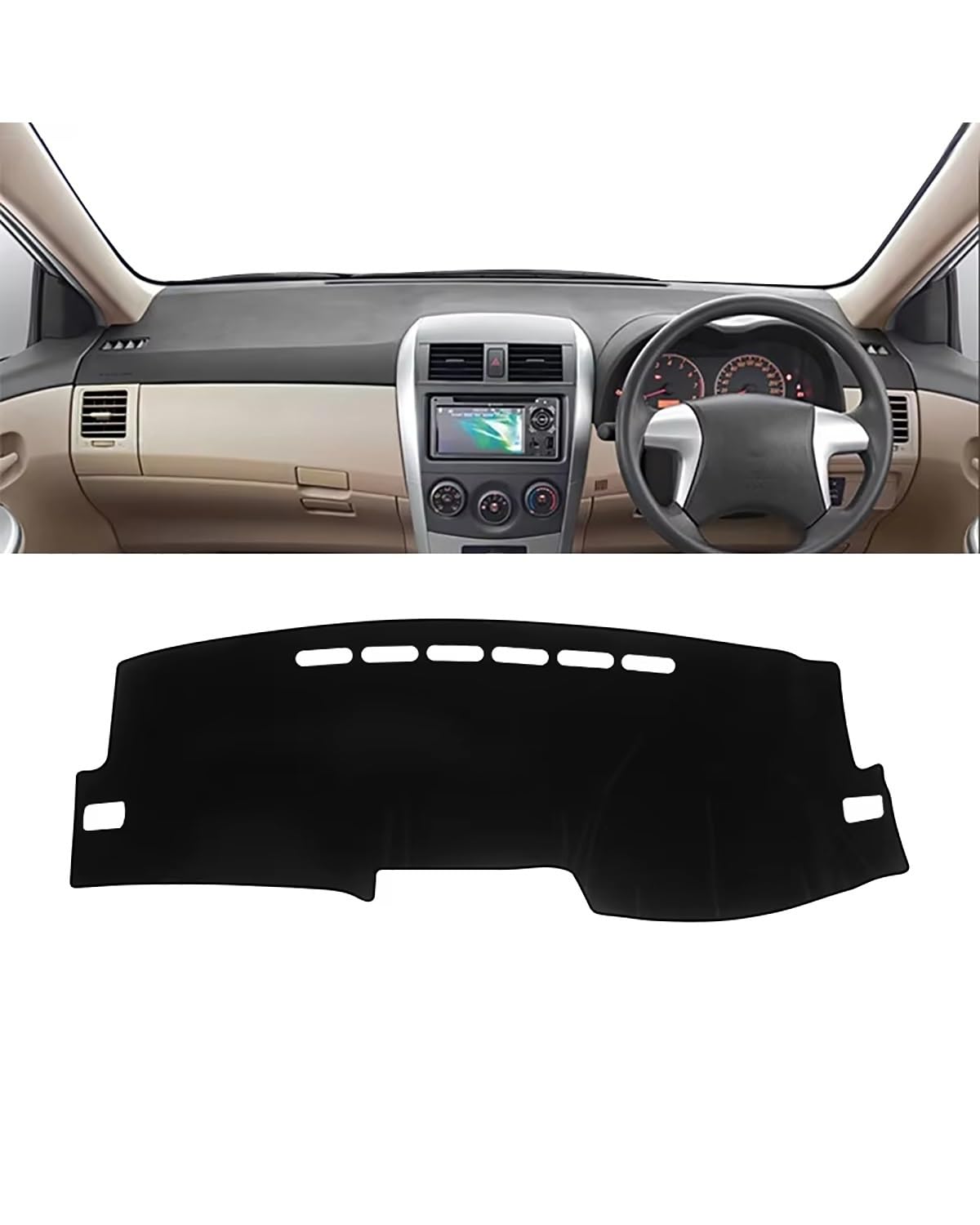 Auto Armaturenbrett Abdeckung Für Toyota Für Corolla Für Axio Für Fielder E140 E150 2006-2012 2013 Auto Dashboard Abdeckung Sonnenschutz Vermeiden Matten Nicht-slip Pad Dashboard Abdeckung(A RHD Black von PJJUHS