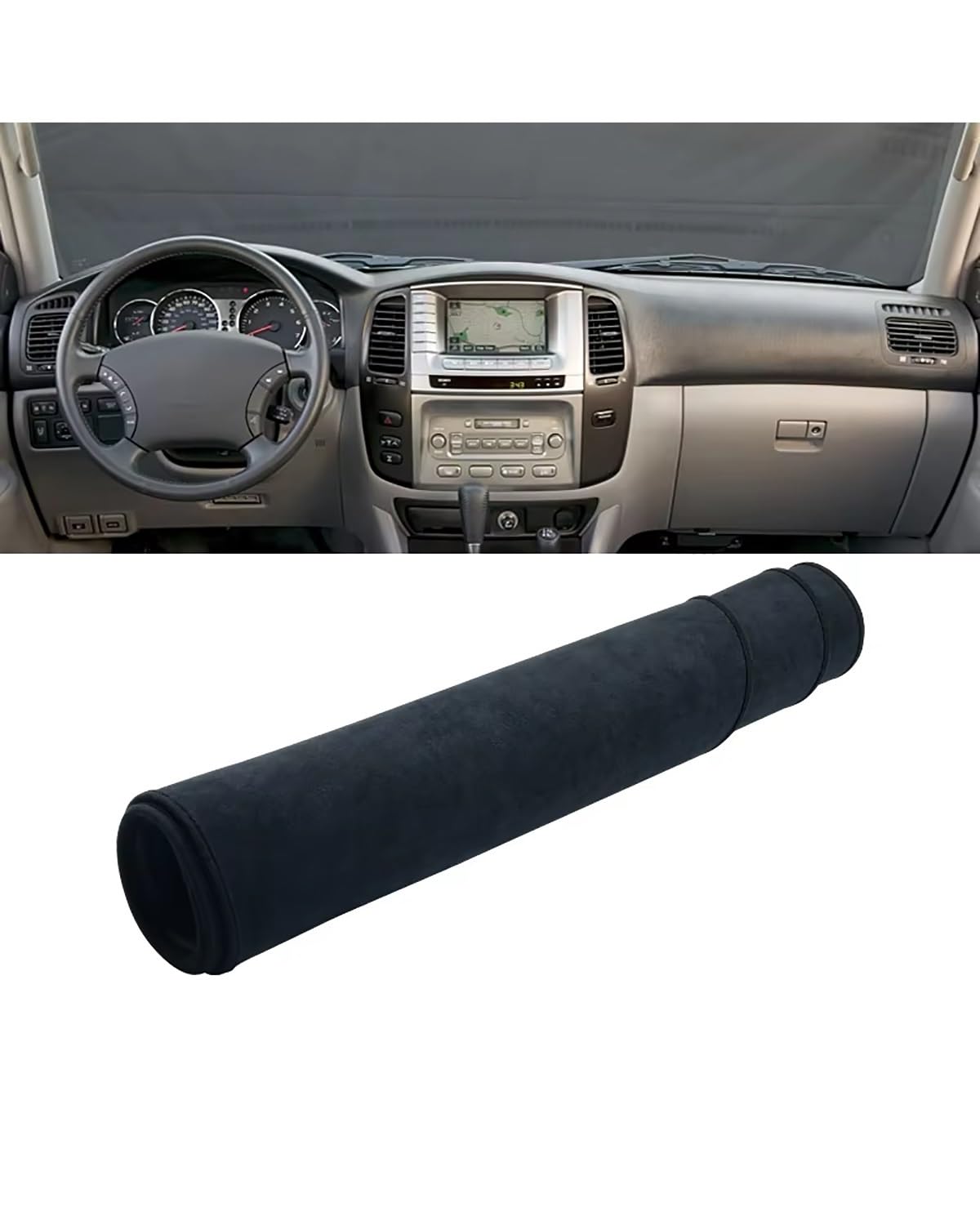 Auto Armaturenbrett Abdeckung Für Toyota Für Land Für Cruiser 100 LC 100 1998-2003 2004 2005 2006 2007 Auto Dashboard Abdeckung Matten Dash Board Sonnenschutz Pad Fall Dashboard Abdeckung(B Black) von PJJUHS