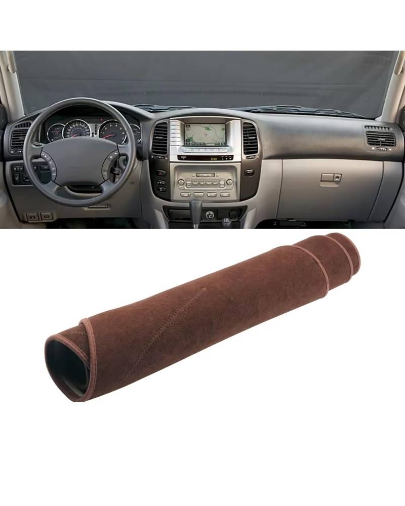 Auto Armaturenbrett Abdeckung Für Toyota Für Land Für Cruiser 100 LC 100 1998-2003 2004 2005 2006 2007 Auto Dashboard Abdeckung Matten Dash Board Sonnenschutz Pad Fall Dashboard Abdeckung(B Brown) von PJJUHS