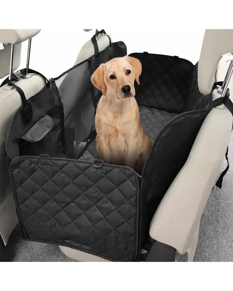 Hunde Autositz Haustier Auto Für Sitz Abdeckung Stamm Fall Hund Auto Matte Transporter Matte Wasserdicht Atmungsaktive Mesh Hängematte Hund Auto Stamm Hundesitz Auto(Black double sheet,137x147CM) von PJJUHS