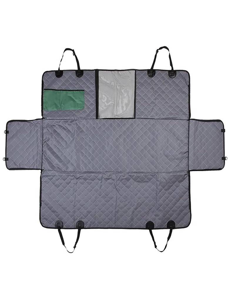 Hunde Autositz Haustier Auto Für Sitz Abdeckung Stamm Fall Hund Auto Matte Transporter Matte Wasserdicht Atmungsaktive Mesh Hängematte Hund Auto Stamm Hundesitz Auto(Grey drive to black,137x147CM) von PJJUHS