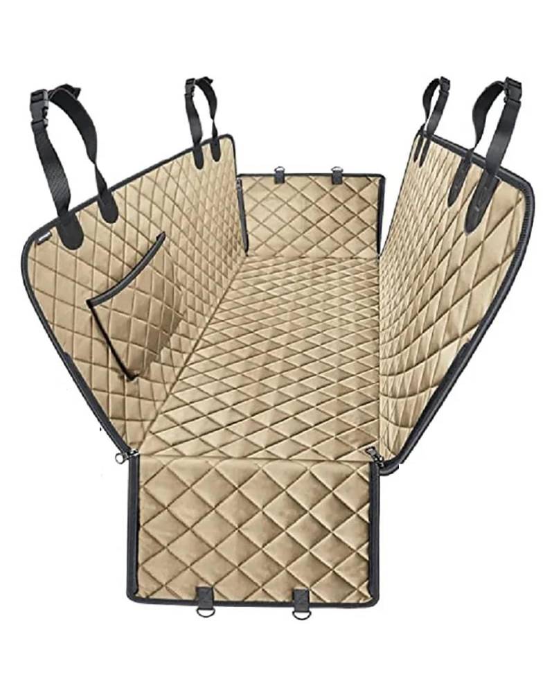 Hunde Autositz Haustier Auto Für Sitz Abdeckung Stamm Fall Hund Auto Matte Transporter Matte Wasserdicht Atmungsaktive Mesh Hängematte Hund Auto Stamm Hundesitz Auto(Khaki single pocket,137x147CM) von PJJUHS