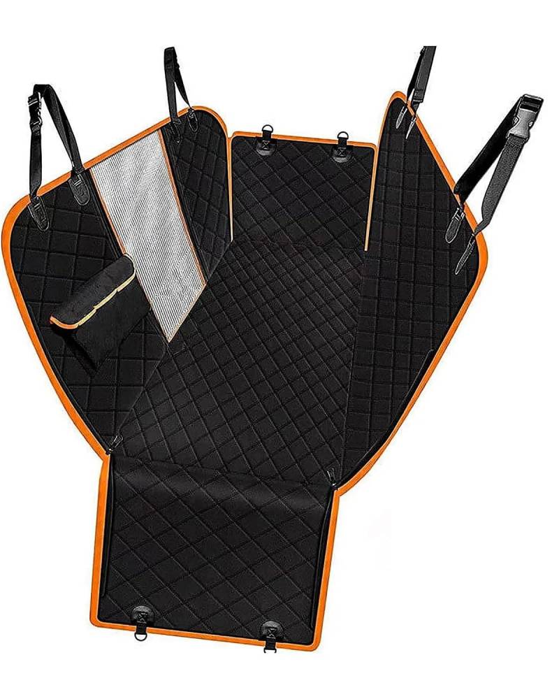 Hunde Autositz Haustier Auto Für Sitz Abdeckung Stamm Fall Hund Auto Matte Transporter Matte Wasserdicht Atmungsaktive Mesh Hängematte Hund Auto Stamm Hundesitz Auto(Open mesh orange,137x147CM) von PJJUHS