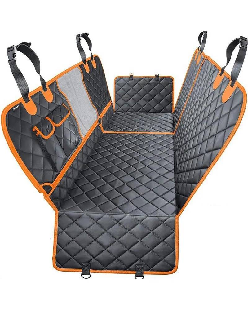 Hunde Autositz Haustier Auto Für Sitz Abdeckung Stamm Fall Hund Auto Matte Transporter Matte Wasserdicht Atmungsaktive Mesh Hängematte Hund Auto Stamm Hundesitz Auto(Three in one orange,137x147CM) von PJJUHS