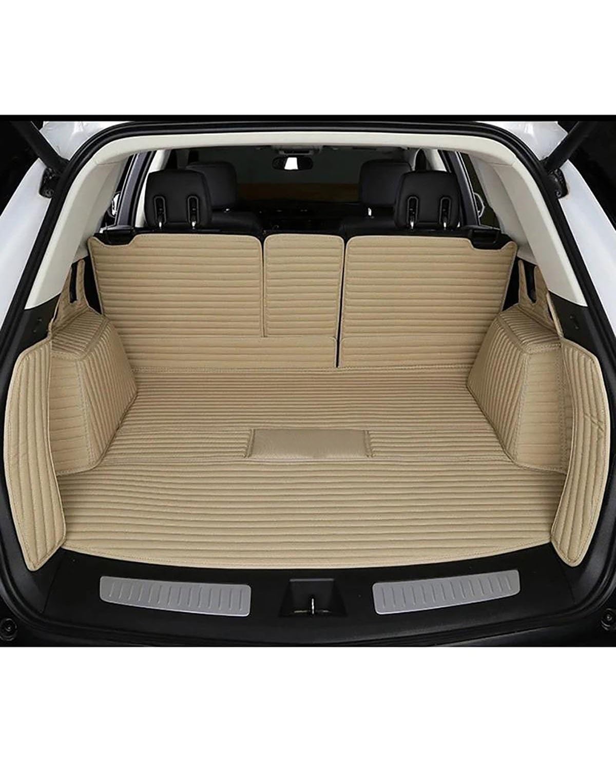 Kofferraummatte für Borgward für BX7 BX5, Kofferraumabdeckung, Schutz, Leder, All-Inclusive, Kofferraummatte, Kofferraumauskleidung (Beige) von PJJUHS