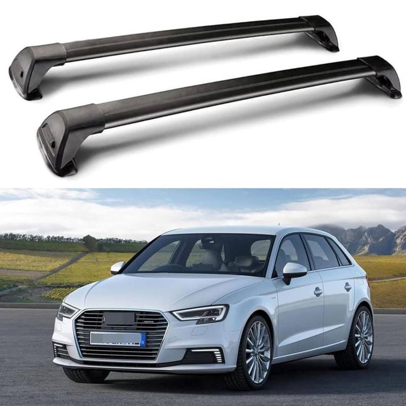 Dachgepäckträger-Querträger für Audi A3 5 Door Sportback 2014 2015 2016, Dachbox, Dachzelt, Fahrrad, Kano, Skikorbträger aus Aluminium.,B von PJKSSAZS