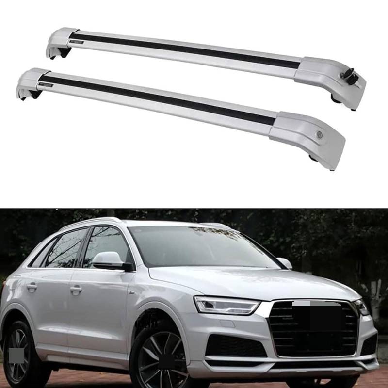 Dachgepäckträger-Querträger für Audi Q3 SUV 2011 2012 2013 2014 2015 2016 2017 2018, Dachbox, Dachzelt, Fahrrad, Kano, Skikorbträger aus Aluminium. von PJKSSAZS