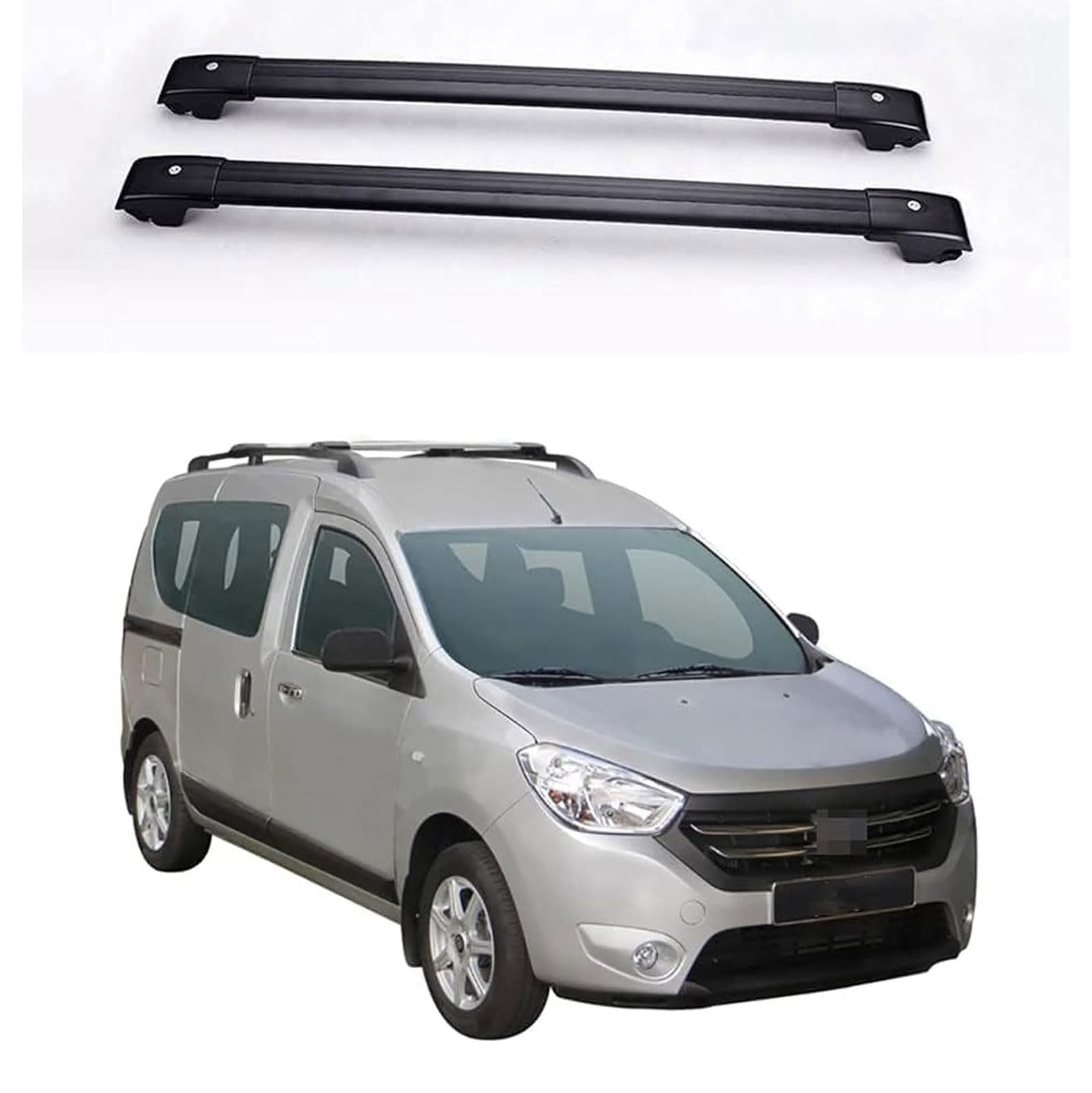 Dachgepäckträger-Querträger für Dacia Dokker MPV 2012 2013 2014 2015 2016 2017 2018 2019 2020 2021, Dachbox, Dachzelt, Fahrrad, Kano, Skikorbträger aus Aluminium. von PJKSSAZS