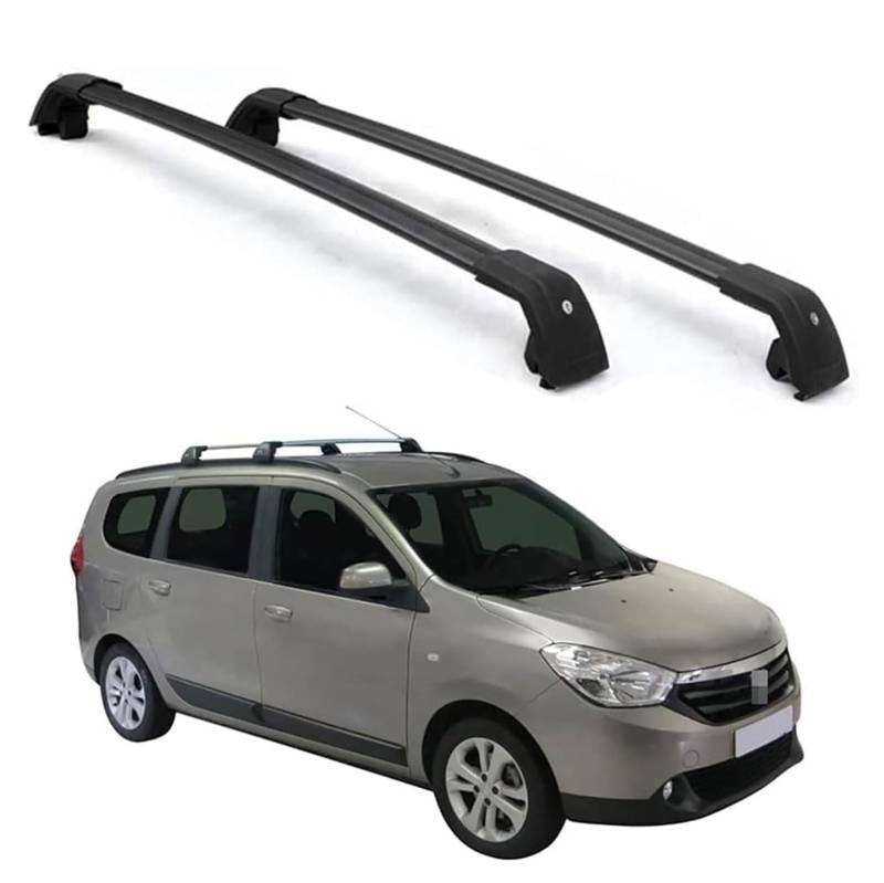 Dachgepäckträger-Querträger für Dacia Lodgy MPV 2012 2013 2014 2015 2016 2017 2018 2019 2020 2021, Dachbox, Dachzelt, Fahrrad, Kano, Skikorbträger aus Aluminium. von PJKSSAZS