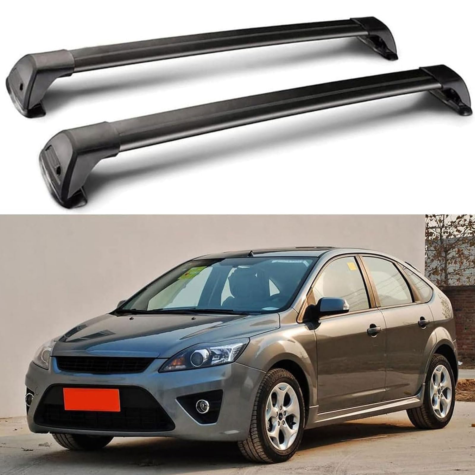 Dachgepäckträger-Querträger für Ford Focus Hatchback 2008 2009 2010 2011, Dachbox, Dachzelt, Fahrrad, Kano, Skikorbträger aus Aluminium. von PJKSSAZS