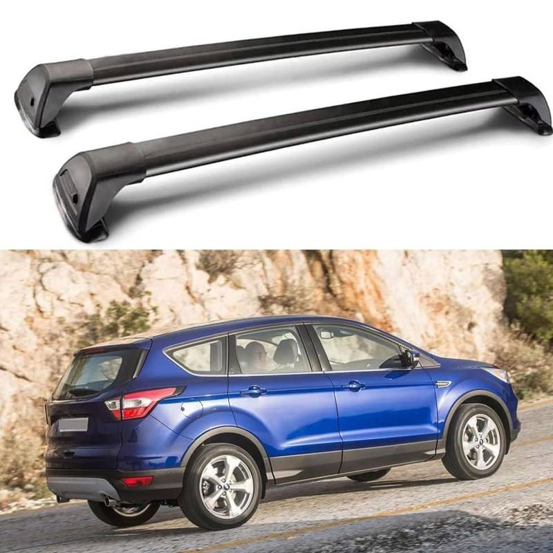 Dachgepäckträger-Querträger für Ford Kuga SUV 2013 2014 2015 2016 2017, Dachbox, Dachzelt, Fahrrad, Kano, Skikorbträger aus Aluminium. von PJKSSAZS