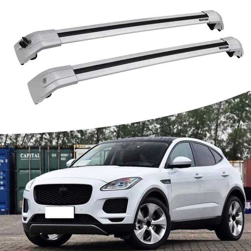 Dachgepäckträger-Querträger für Jaguar E-Pace 2018 2019, Dachbox, Dachzelt, Fahrrad, Kano, Skikorbträger aus Aluminium. von PJKSSAZS