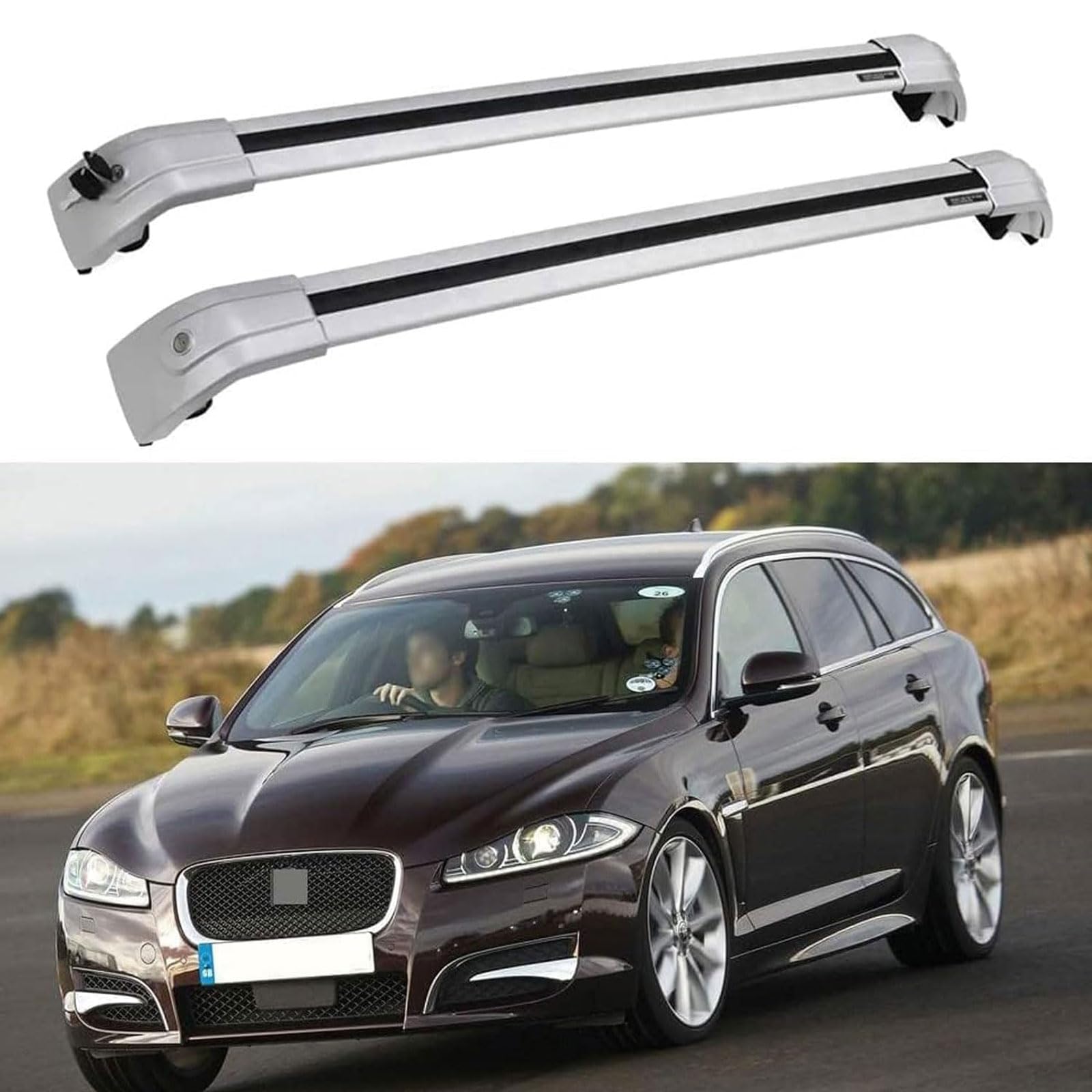 Dachgepäckträger-Querträger für Jaguar XF Sportbrake 2010 2011 2012 2013 2014 2015 2016, Dachbox, Dachzelt, Fahrrad, Kano, Skikorbträger aus Aluminium. von PJKSSAZS