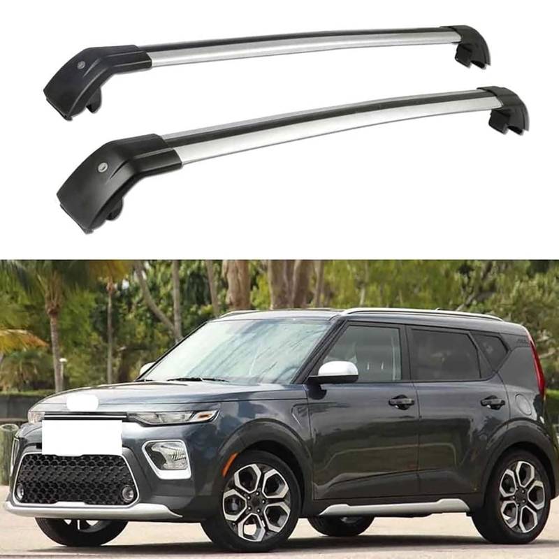 Dachgepäckträger-Querträger für KIA Soul Glass 5 Door Hatchback 2014 2015 2016 2017 2018 2019 2020, Dachbox, Dachzelt, Fahrrad, Kano, Skikorbträger aus Aluminium. von PJKSSAZS