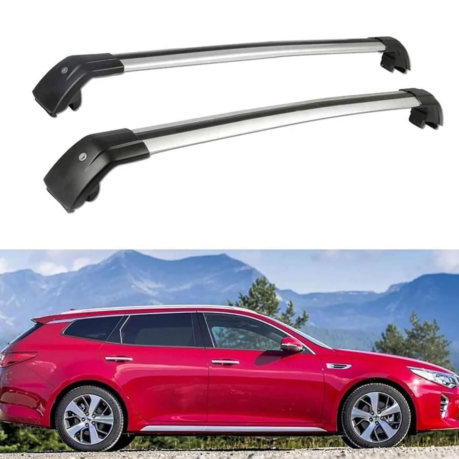 Dachgepäckträger-Querträger für Kia Optima Sportswagon (JF) Estate 2016 2017 2018 2019, Dachbox, Dachzelt, Fahrrad, Kano, Skikorbträger aus Aluminium. von PJKSSAZS