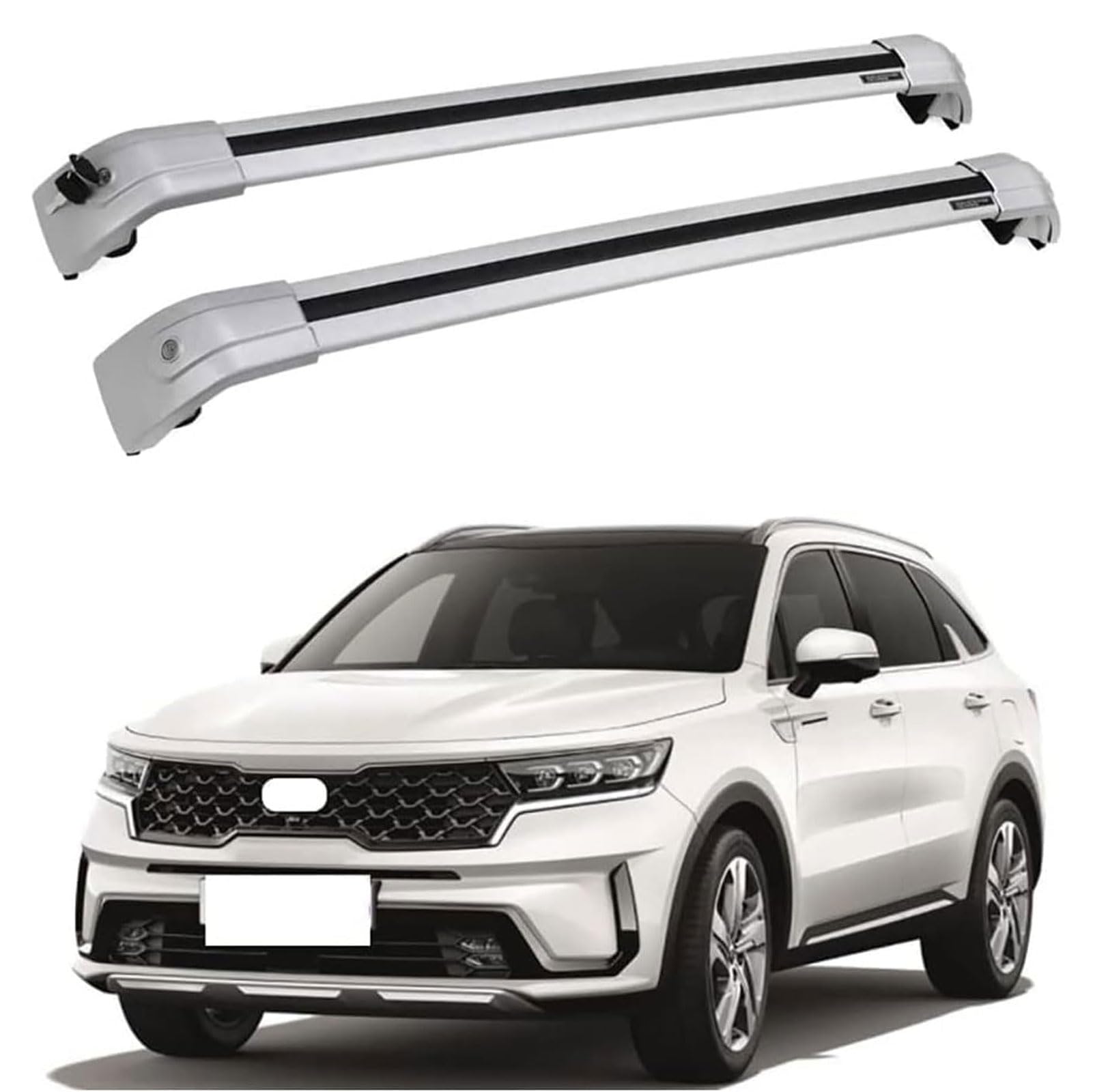 Dachgepäckträger-Querträger für Kia Sorento III/Prime 2020 2021 2022, Dachbox, Dachzelt, Fahrrad, Kano, Skikorbträger aus Aluminium. von PJKSSAZS