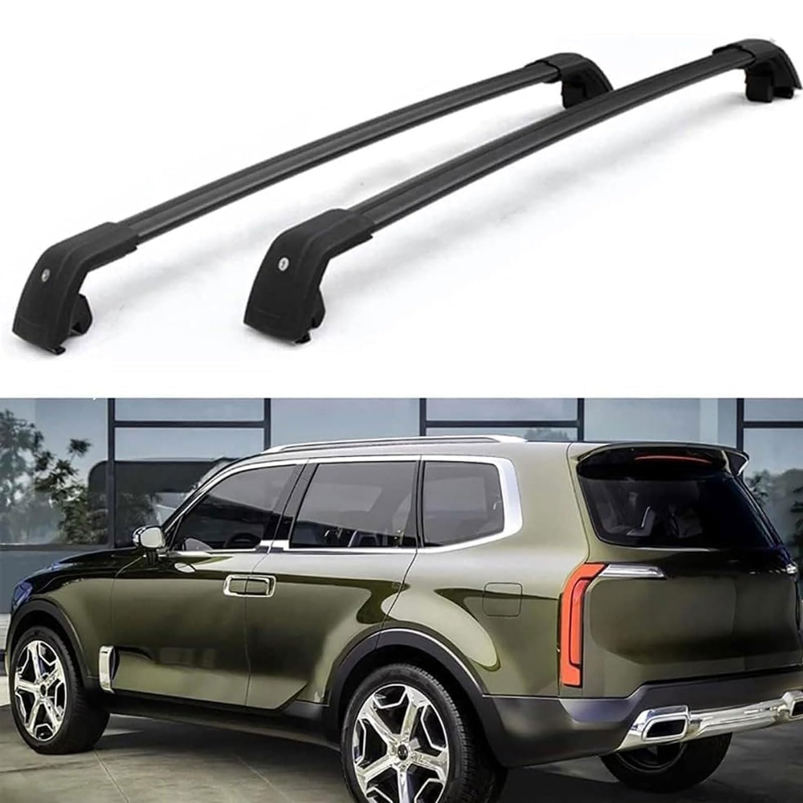 Dachgepäckträger-Querträger für Kia Telluride 2019 2020 2021, Dachbox, Dachzelt, Fahrrad, Kano, Skikorbträger aus Aluminium. von PJKSSAZS