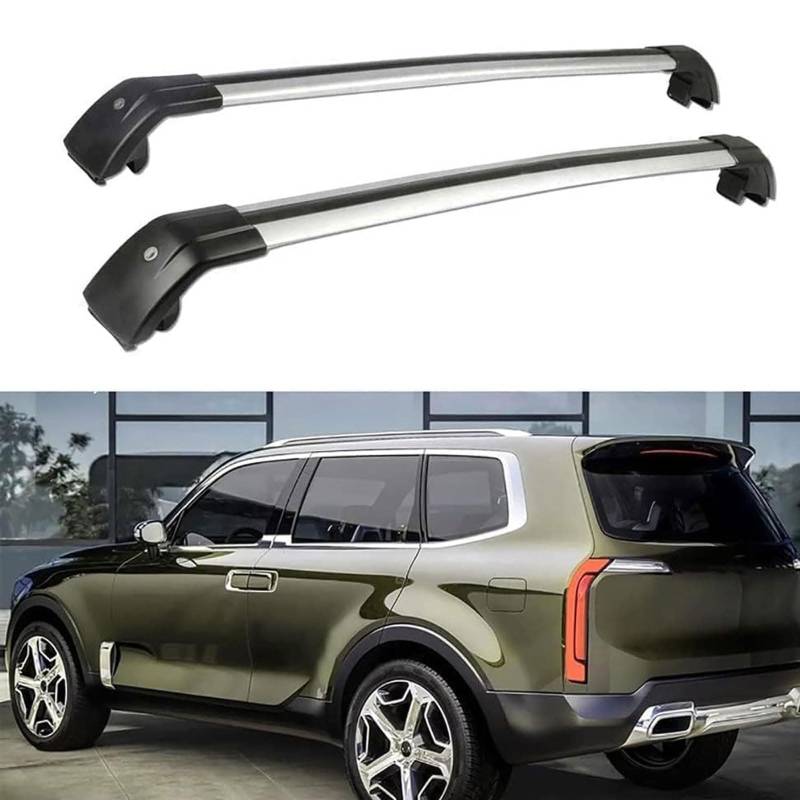 Dachgepäckträger-Querträger für Kia Telluride 2019 2020 2021, Dachbox, Dachzelt, Fahrrad, Kano, Skikorbträger aus Aluminium. von PJKSSAZS