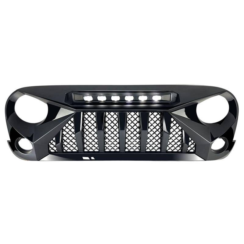 Front-Kühlergrill für Jeep Wrangler JK 2007 2008 2009 2010 2011 2012 2013 2014 2015 2016 2017 2018 Frontstoßstange Ersatz von PJKSSAZS