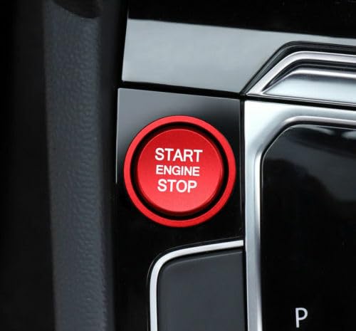 PKW-Butler Start Stop Ring Abdeckung Alu Rot Passend Für VW Golf 7 Passat B8 von PKW-Butler