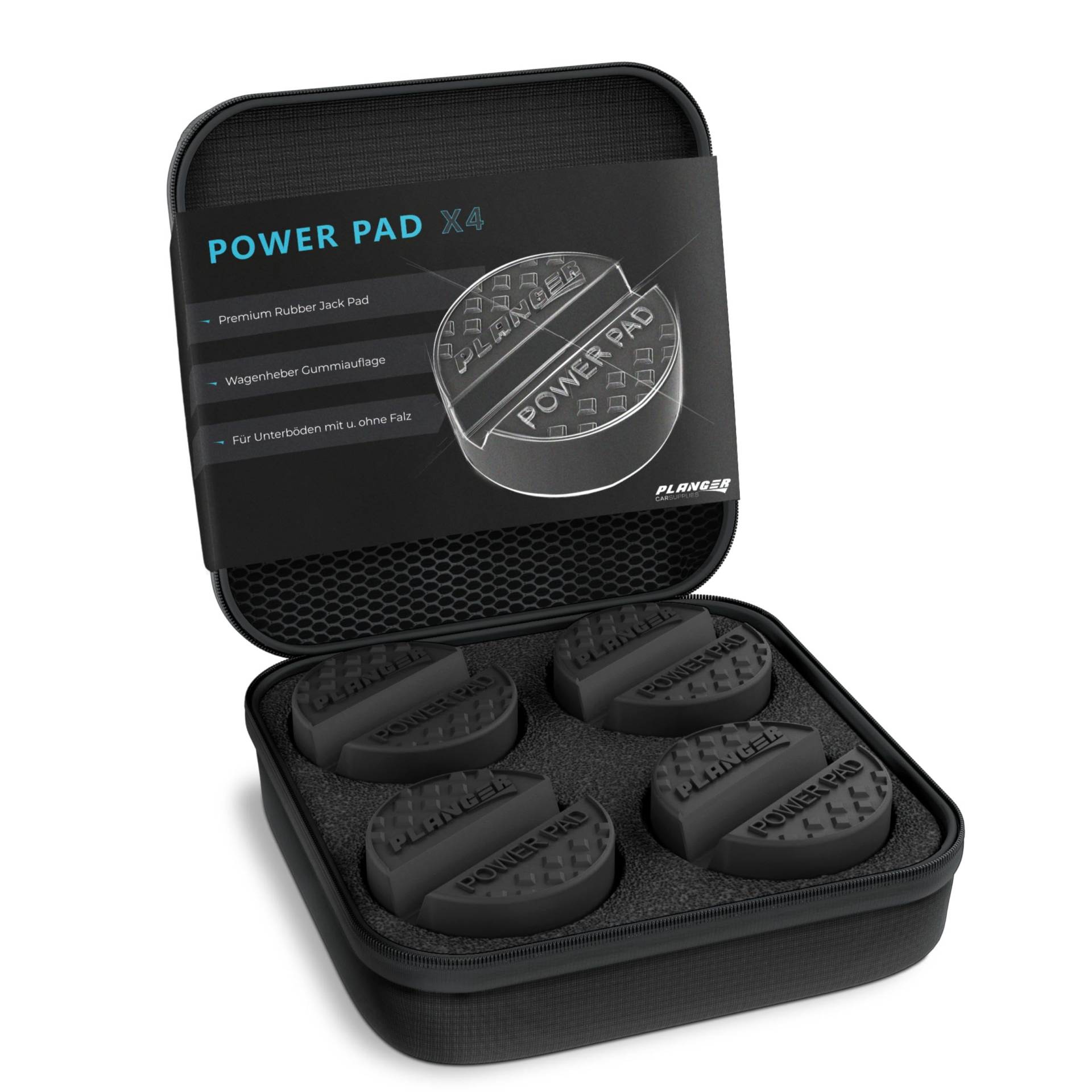 PLANGER® - Wagenheber Gummiauflage - 4X Power PAD (FÜR ALLE PKWs das Passende) 10 Jahre Garantie - Bruchsicher 3t von PLANGER