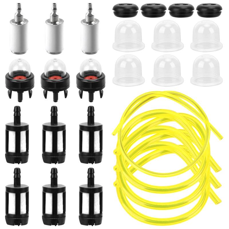 26-teiliges Universal Benzinfilter Kit,Benzinschlauch Kraftstofffilter Motorsense,Benzinschlauch Dichtung,,Ersatzteile für Freischneider,Benzin Filter für Freischneider Hochentaster Heckenschere von PLAPOT